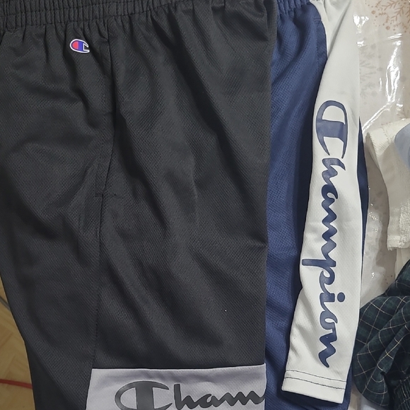 Champion Other - Two Pairs Of Champion Kids Black/Gray and Navy/White Shorts, Size 14-16